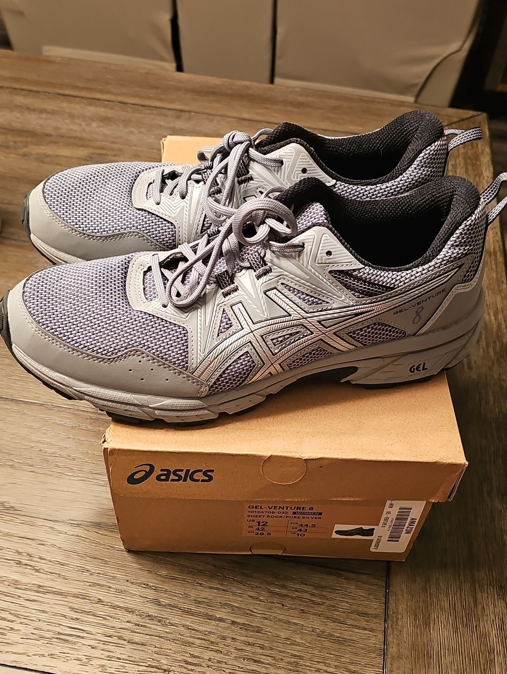 ASICS Women's Gray Mesh GEL Venture 8 Athletic Sneakers